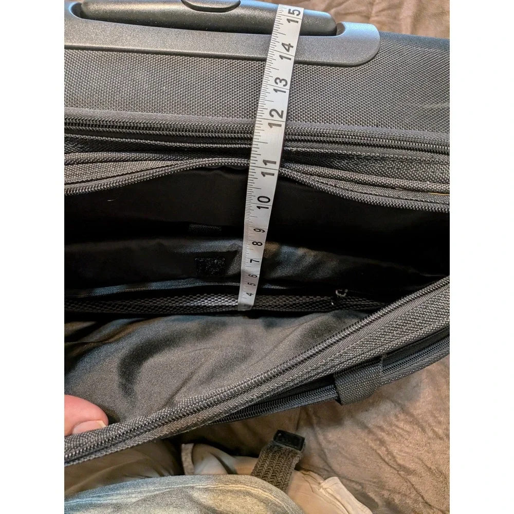 Chaps Black Rolling Laptop Briefcase Ballistic Nylon Travel Business Bag